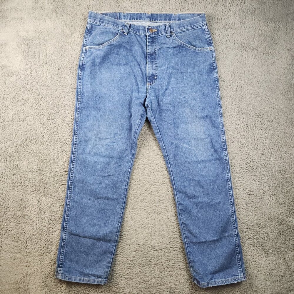 Wrangler Men's Premium Regular Fit Jeans Size 36x30 Blue Midweight Stretch Pants